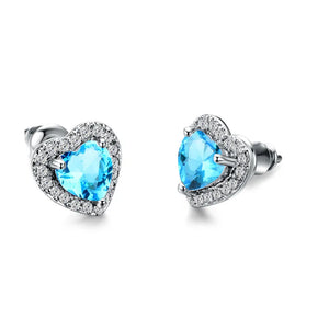 Small Heart Earrings Silver Vintage Wedding Jewelry