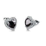 Small Heart Earrings Silver Vintage Wedding Jewelry