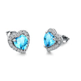 Small Heart Earrings Silver Vintage Wedding Jewelry