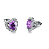 Small Heart Earrings Silver Vintage Wedding Jewelry