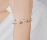 925 Silver Zircon Double-layer Bracelet for Women