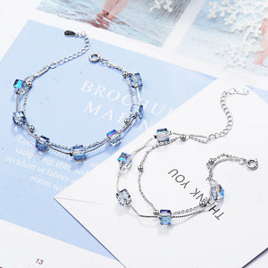 925 Silver Zircon Double-layer Bracelet for Women