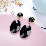 Crystal Glass Earrings Jewelry Oval Gem Dangle Drop Earrings For Women