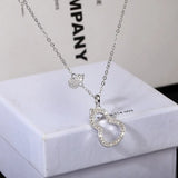 Vintage Crystal Gourd Pendant Necklace