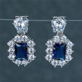 Crystal Green Clip Earrings Charm Silver Red Zircon Stone Wedding Earrings