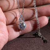 Crystal Round Pendants Necklaces Silver Vintage Wedding Jewelry Chain Necklaces