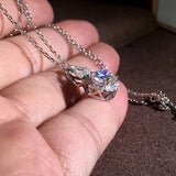 Crystal Round Pendants Necklaces Silver Vintage Wedding Jewelry Chain Necklaces