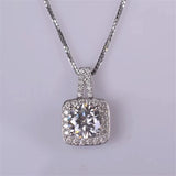 Crystal Zircon Stone Necklace 925 Silver Choker for Women