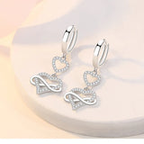 925 Silver Bowknot Zircon Earrings for Women