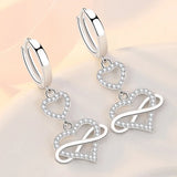 925 Silver Bowknot Zircon Earrings for Women