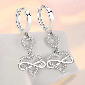 925 Silver Bowknot Zircon Earrings for Women