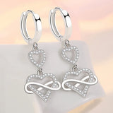 925 Silver Bowknot Zircon Earrings for Women