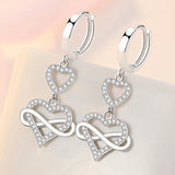 925 Silver Bowknot Zircon Earrings for Women