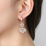 925 Silver Bowknot Zircon Earrings for Women
