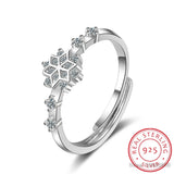 925 Silver Snowflake Zirconia Ring for Women