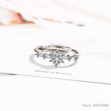 925 Silver Snowflake Zirconia Ring for Women