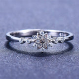 925 Silver Snowflake Zirconia Ring for Women
