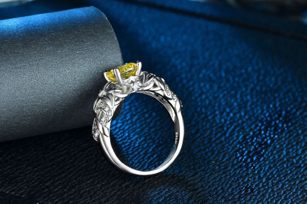 Crystal Vintage Wedding Jewelry Plata Rings For Women