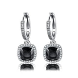 Small Square Hoop Earrings Silver Wedding Earrings