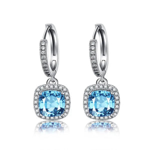 Small Square Hoop Earrings Silver Wedding Earrings