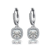 Small Square Hoop Earrings Silver Wedding Earrings