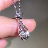 Silver Water Drop Pendant Necklace with Zircon