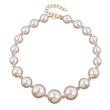 Big Pearl Necklace Metal Ball Beads for Women Party Wedding