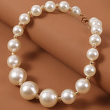 Big Pearl Necklace Metal Ball Beads for Women Party Wedding