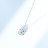 Crystal Pendant Necklace Silver Chain Zirconia Wedding