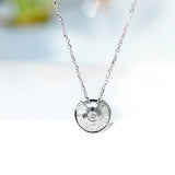 Crystal Pendant Necklace Silver Chain Zirconia Wedding