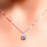 Vintage Crystal Pendant Necklace 925 Sterling Silver Chain