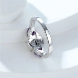 Fire Opal Stone Ring Boho Small Oval Silver Vintage Engagement Rings