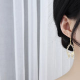 Feminia 14K Real Butterfly Earring for Women Pearl Stud Earrings