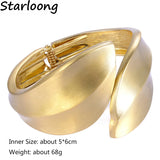 European and American Gold-color Cuff Bangles for Women