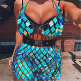 Fish Scales Sequins Body Chain Harness For Women