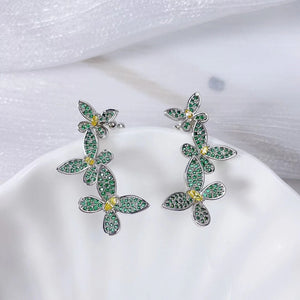 Zirconia Butterfly Ear Cuff Earrings CZ Bridal Jewelry