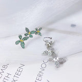 Zirconia Butterfly Ear Cuff Earrings CZ Bridal Jewelry