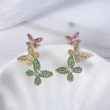 Zirconia Butterfly Ear Cuff Earrings CZ Bridal Jewelry