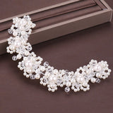 Pearl Crystal Headband Wedding Tiara Bride Hair Accessory