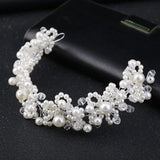 Pearl Crystal Headband Wedding Tiara Bride Hair Accessory