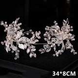 Flower Leaf Headband Hairband Alloy Bride Hair Accessories