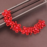 Flower Pearl Headband Crystal Hairband Crown Tiara For Bride Women Hair Jewelry