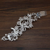 Flower Silver Crystal Rhinestone Wedding Hair Comb Pearl Bridal Head Piece