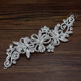Flower Silver Crystal Rhinestone Wedding Hair Comb Pearl Bridal Head Piece