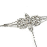 Flowers Wedding Charm Bracelet Hand Chain with Rhinestones