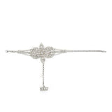 Flowers Wedding Charm Bracelet Hand Chain with Rhinestones
