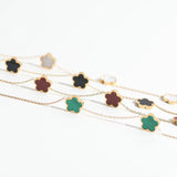 Flower Charm Bracelet Women Gift Stainless Steel Clover Jewelry