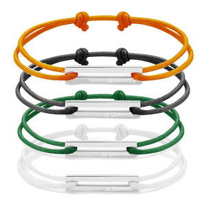 Le Gramme Square Rope Bracelet 925 Sterling Silver Multicolor Accessories