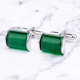 French Shirt Cufflinks Green Crystal Cuff Button Business Jewelry