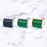 French Shirt Cufflinks Green Crystal Cuff Button Business Jewelry